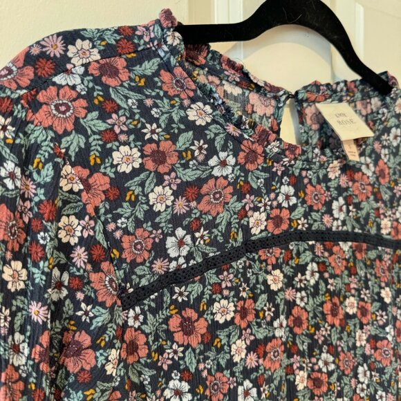 Knox Rose Long Sleeve Floral Baby Doll Dress -‎ Size Small - Picture 4 of 7